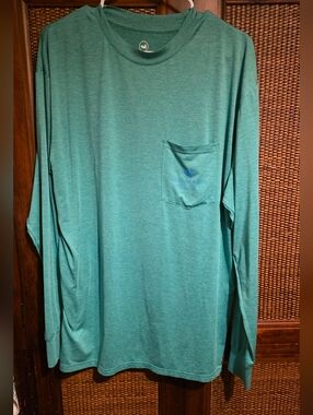 Southern Marsh Men's Long Sleeve Performance Pocket Tee - Teal Large EUC